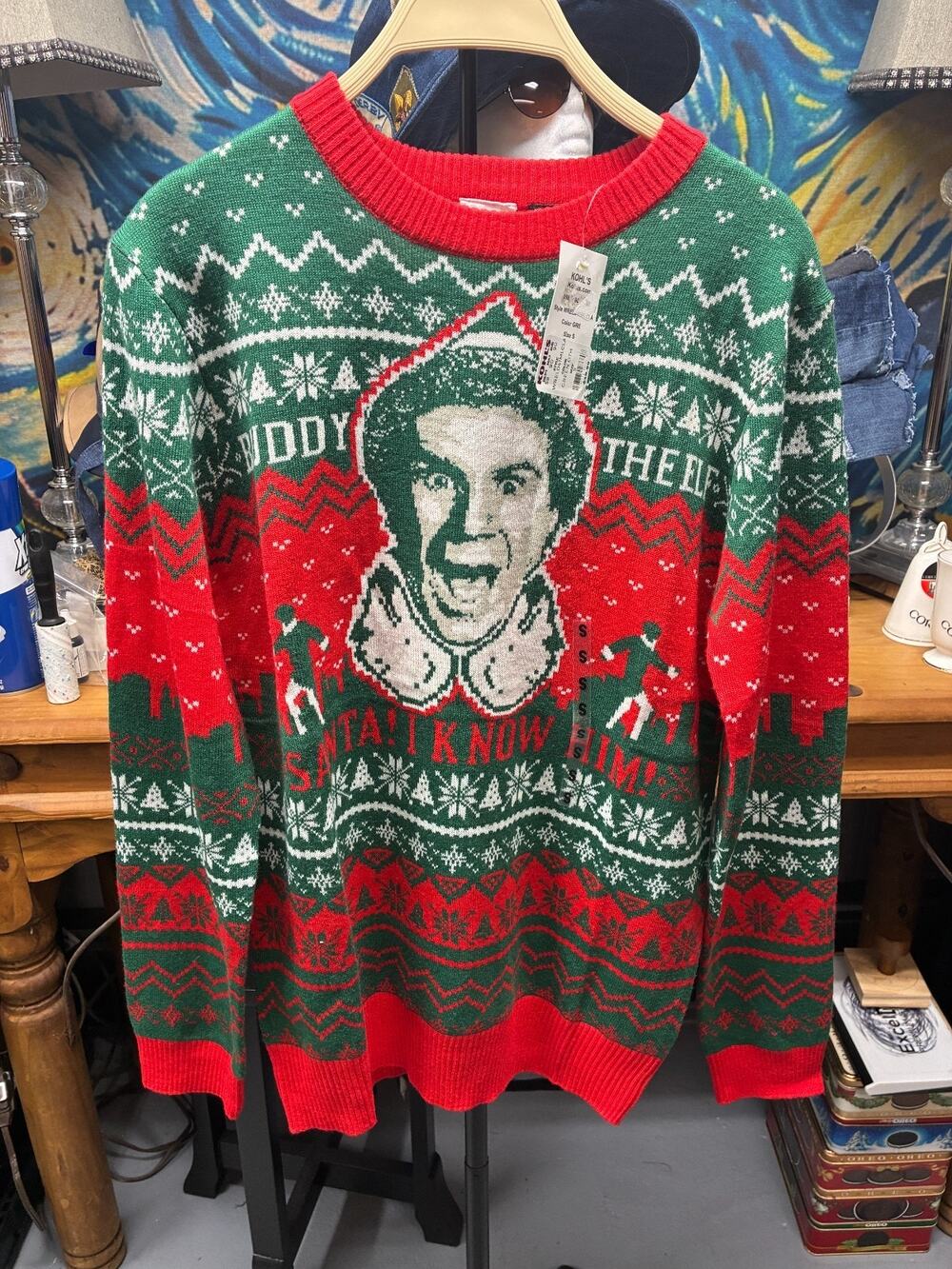 NEW Buddy The Elf Graphic Intarsia Sweater • Ugly Christmas • Small • Unisex 🎄